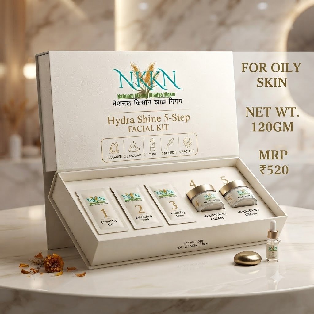 You are currently viewing NKKN Brand Hydra Shine 5-Step Facial Kit for Oily Skin – The Complete Solution for Fresh, Oil-Free, and Glowing Skin